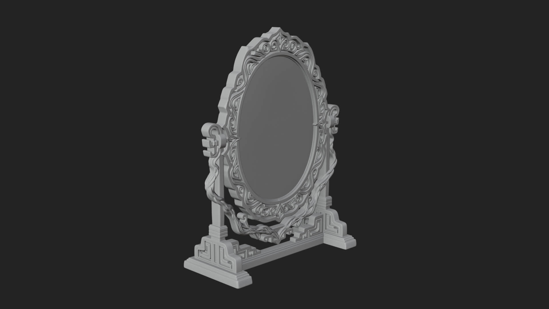 Ornate Standing Mirror Model Design 3 3D Print Model 3D Model