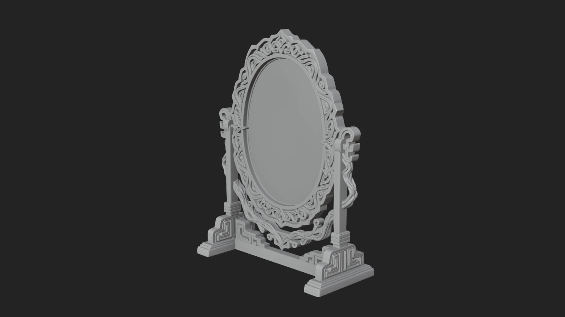 Ornate Standing Mirror Model Design 3 3D Print Model 3D Model