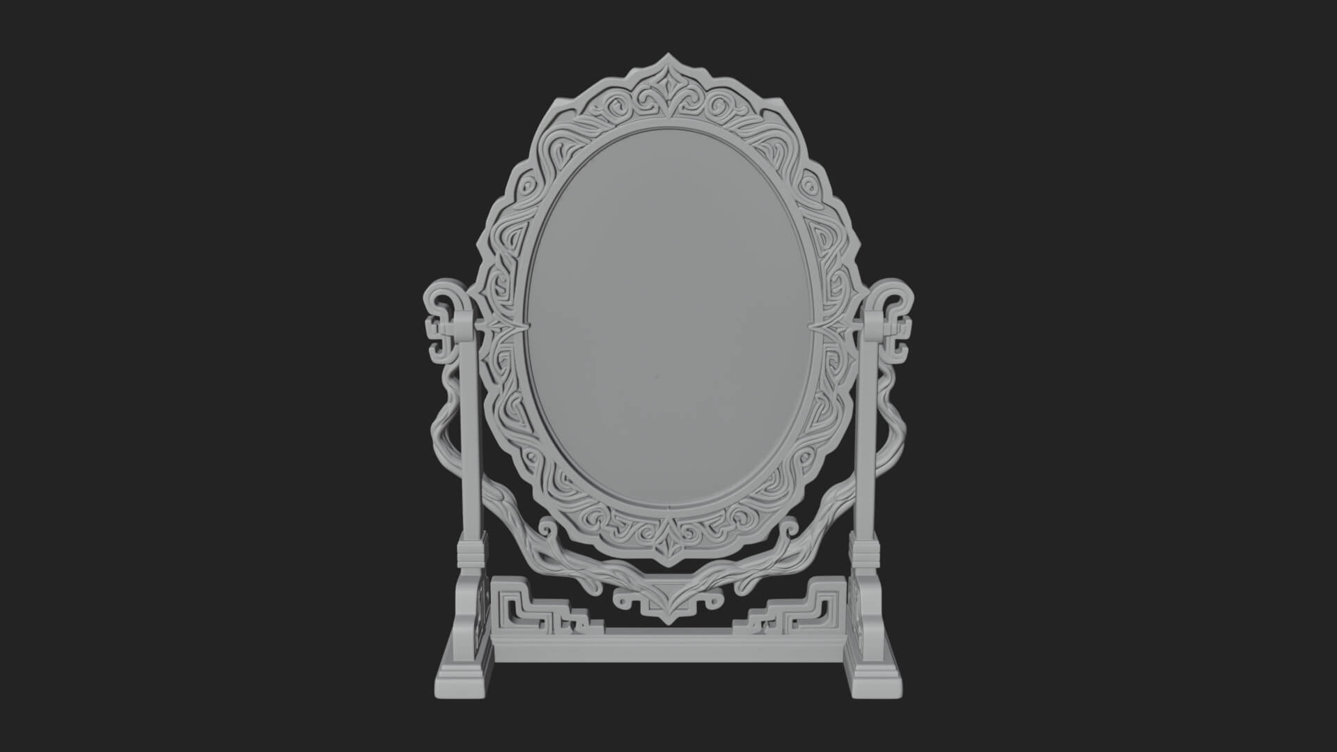 Ornate Standing Mirror Model Design 3 3D Print Model 3D Model