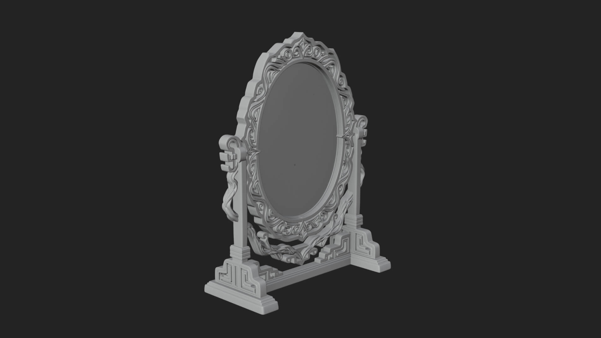 Ornate Standing Mirror Model Design 3 3D Print Model 3D Model
