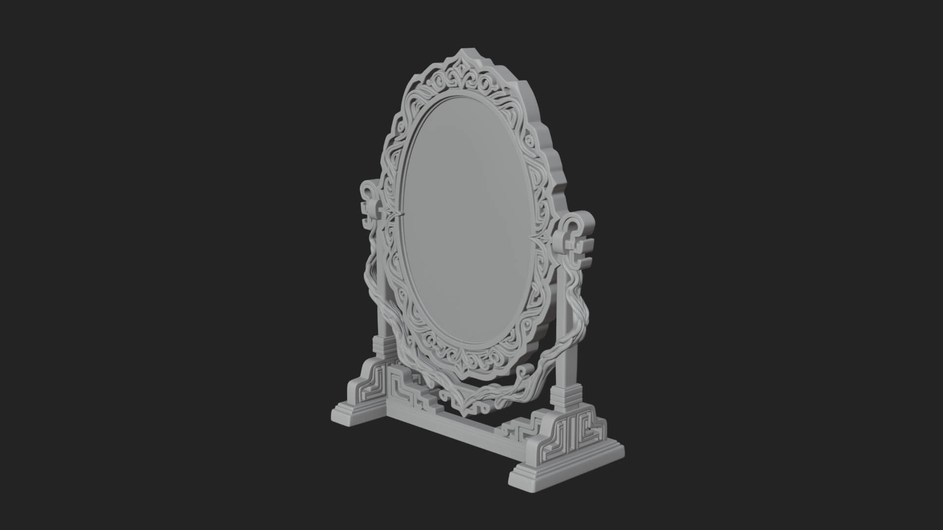 Ornate Standing Mirror Model Design 3 3D Print Model 3D Model