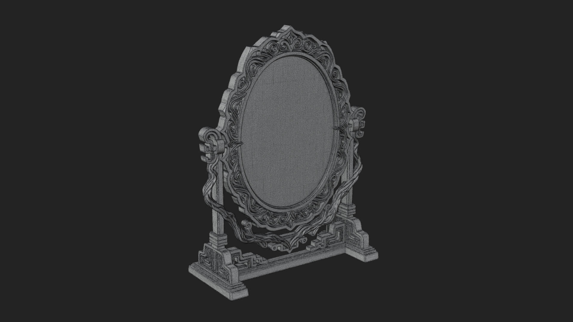 Ornate Standing Mirror Model Design 3 3D Print Model 3D Model