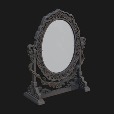 Ornate Standing Mirror Model Design 3 3D Print Model
