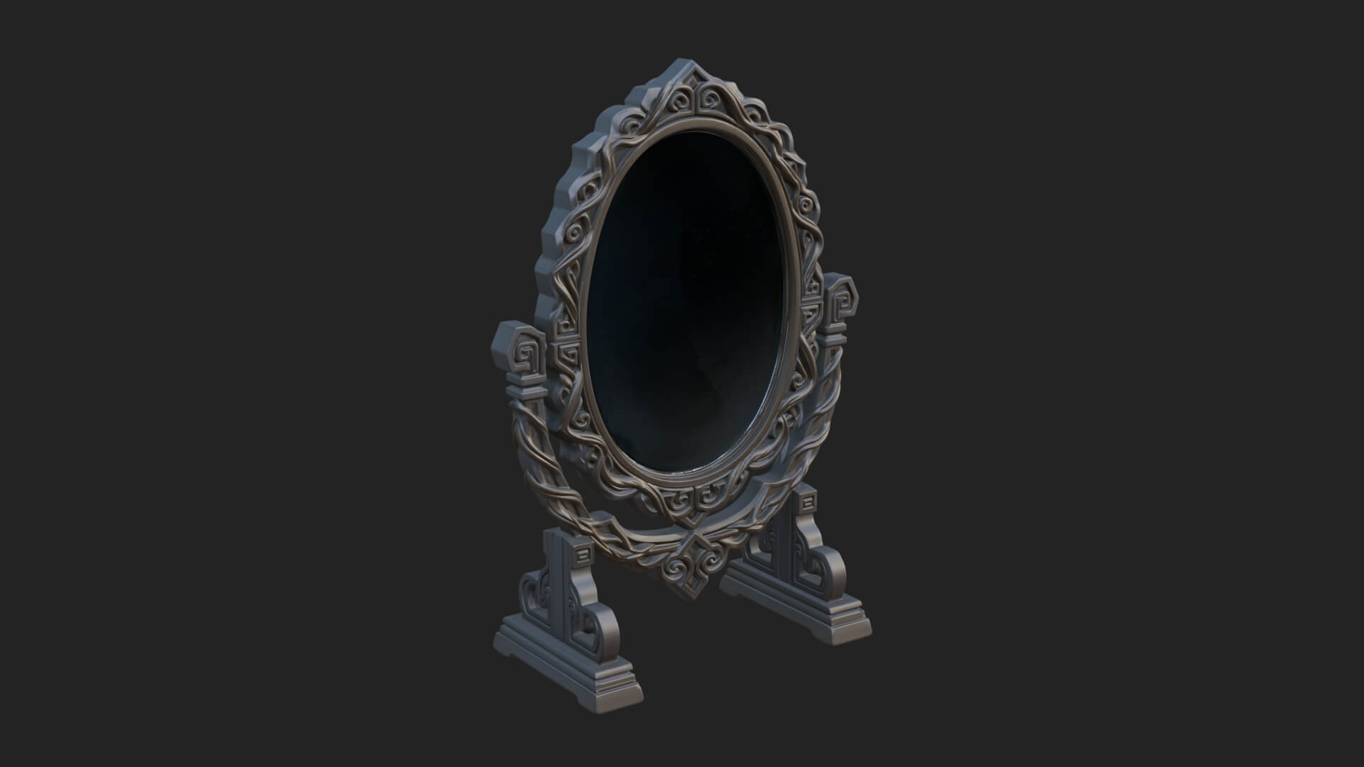 Ornate Standing Mirror Model Design 4 3D Print Model 3D Model