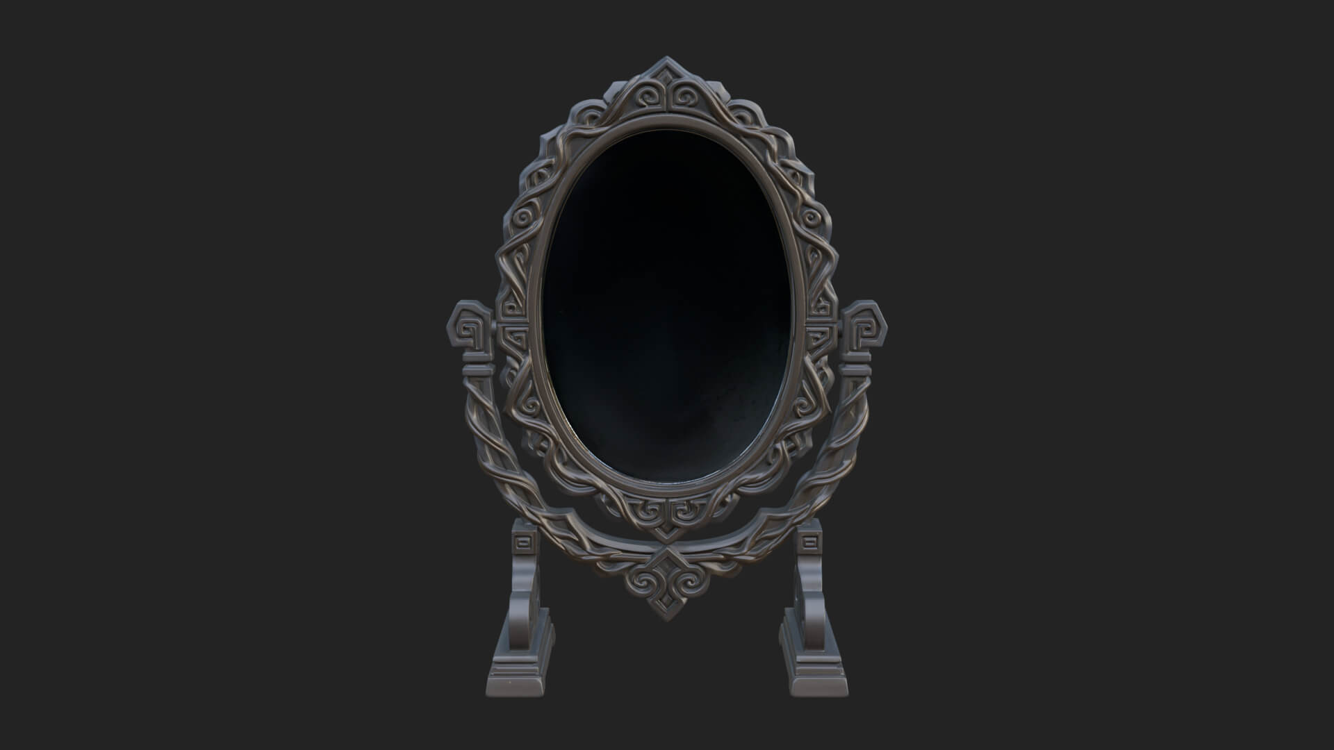 Ornate Standing Mirror Model Design 4 3D Print Model 3D Model