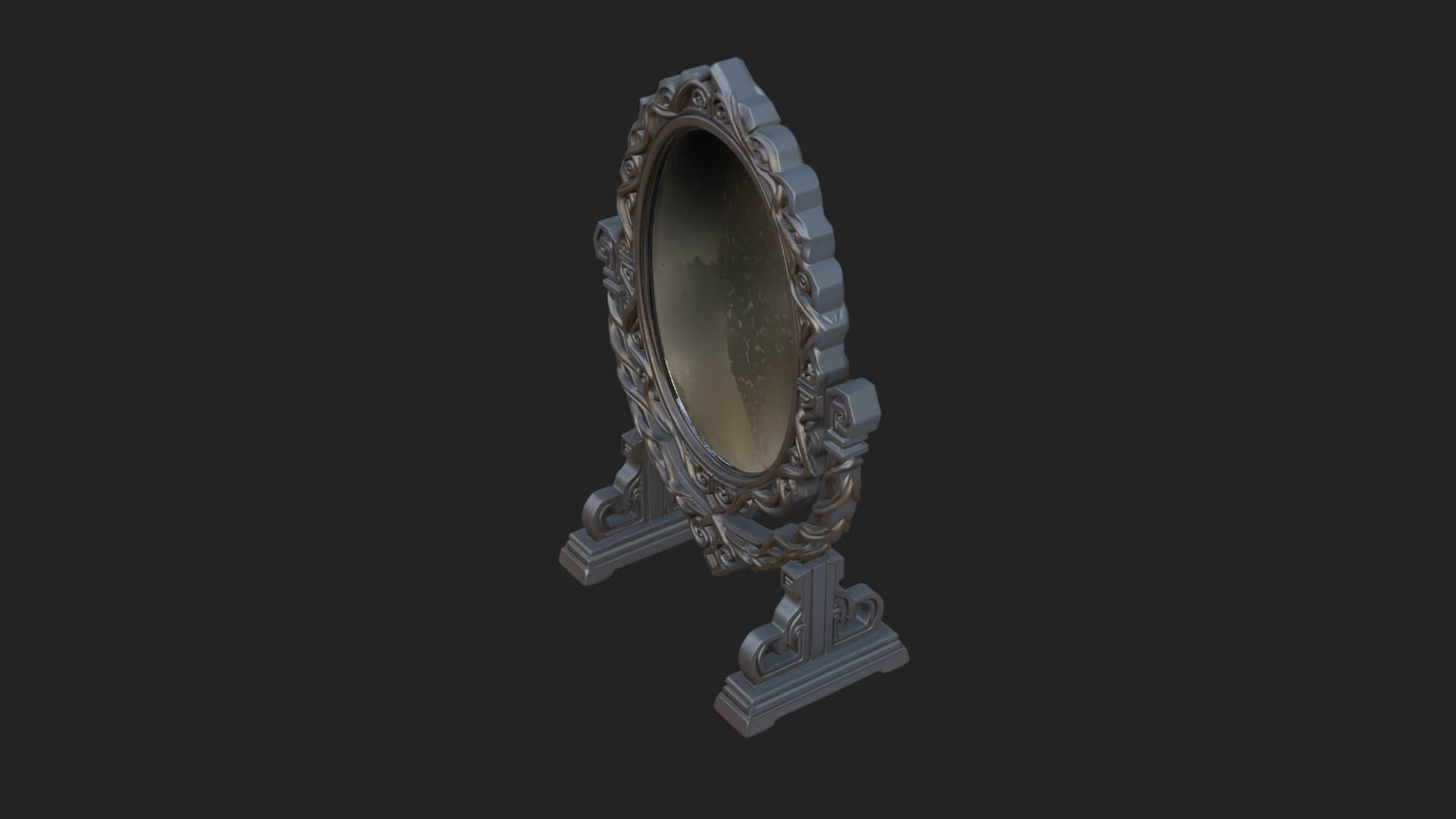 Ornate Standing Mirror Model Design 4 3D Print Model 3D Model