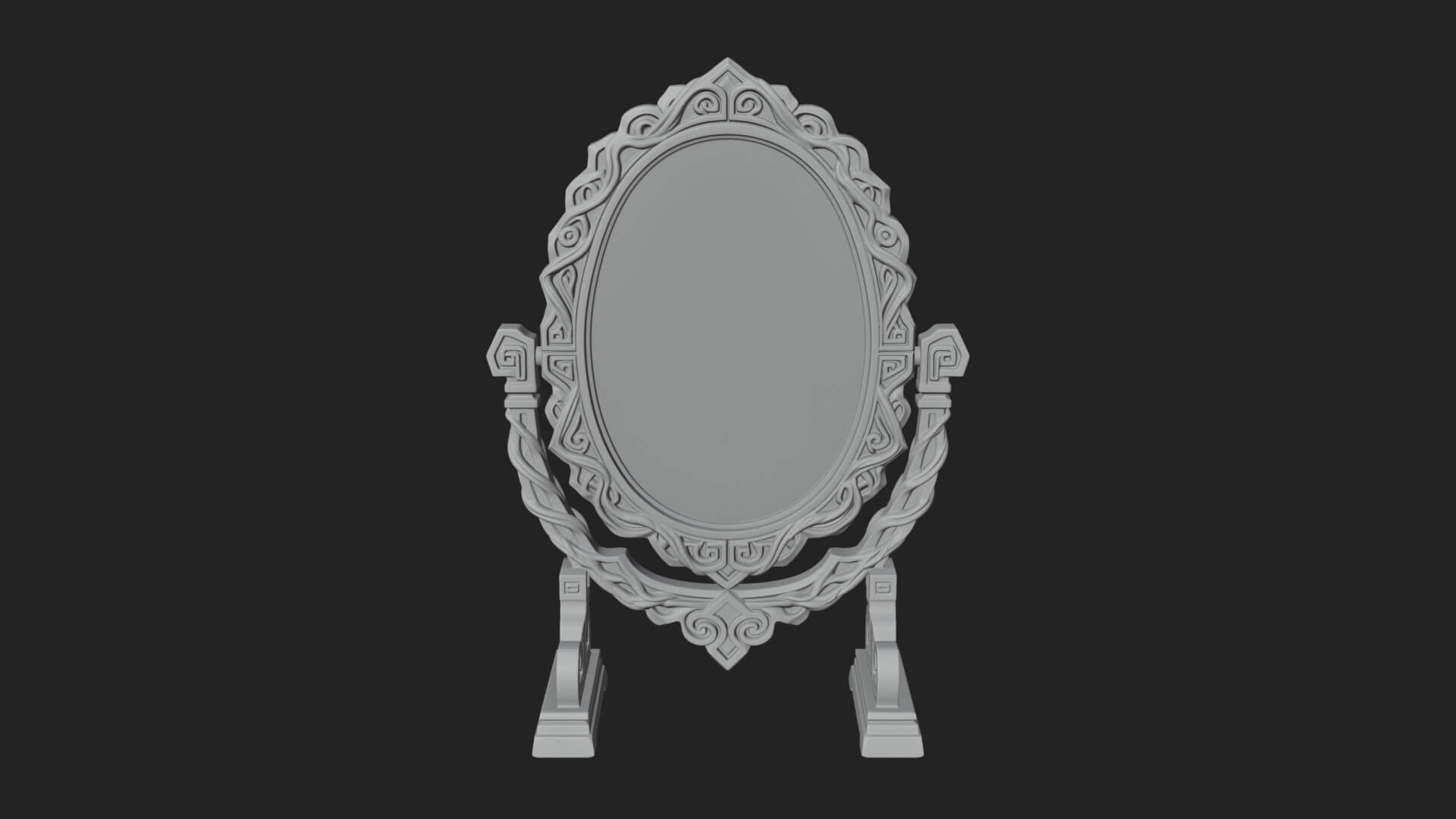 Ornate Standing Mirror Model Design 4 3D Print Model 3D Model