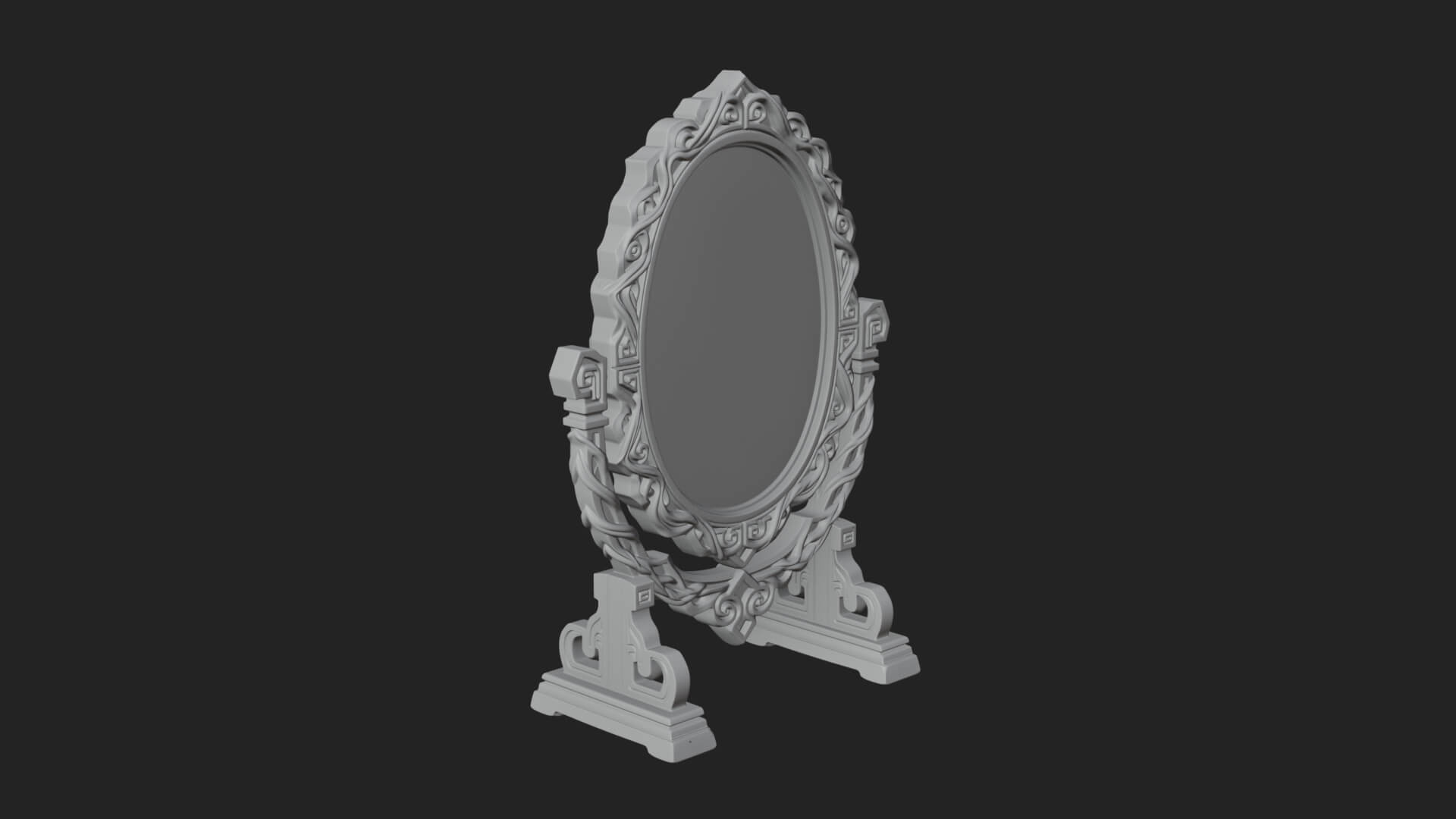 Ornate Standing Mirror Model Design 4 3D Print Model 3D Model