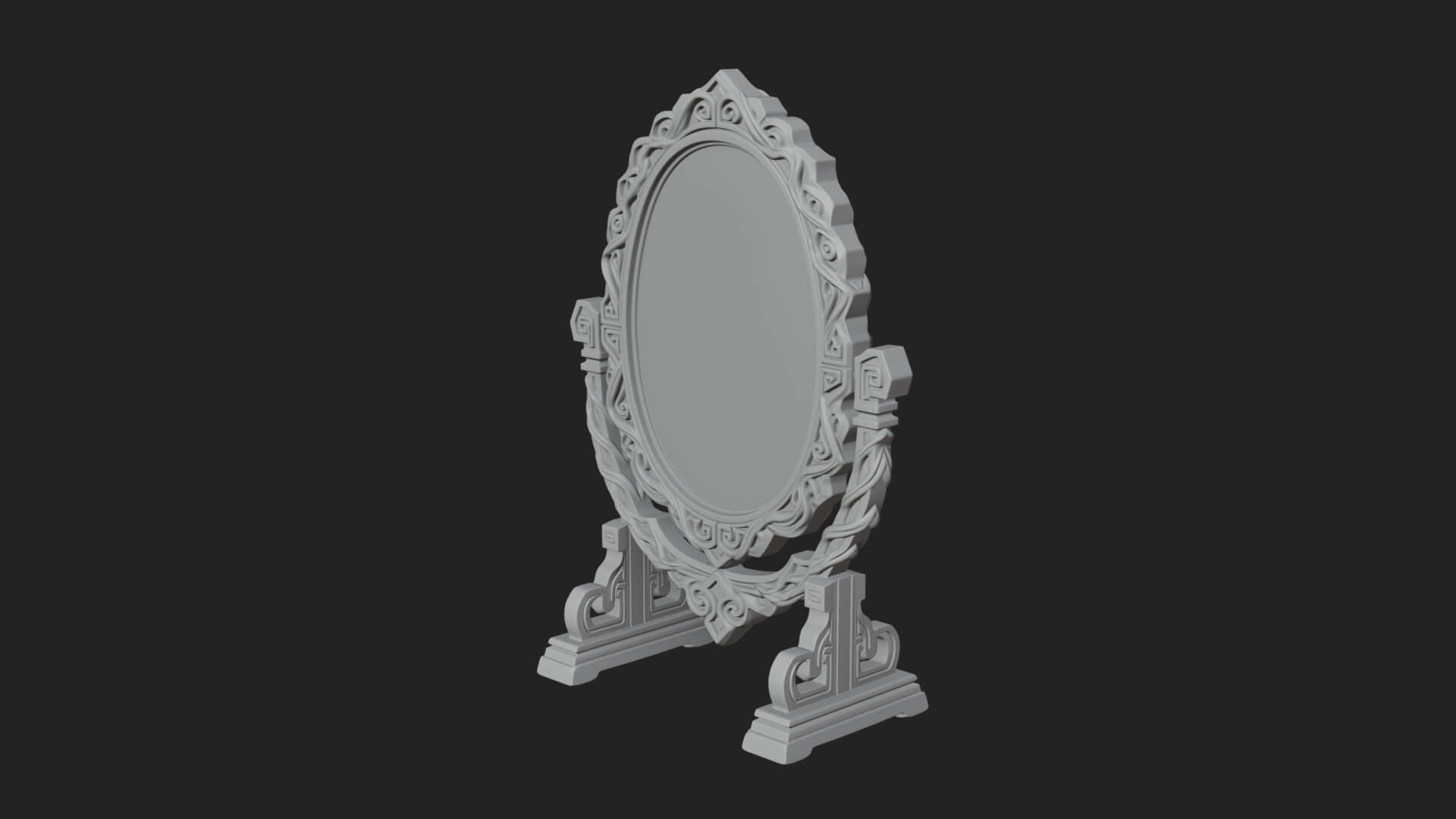 Ornate Standing Mirror Model Design 4 3D Print Model 3D Model