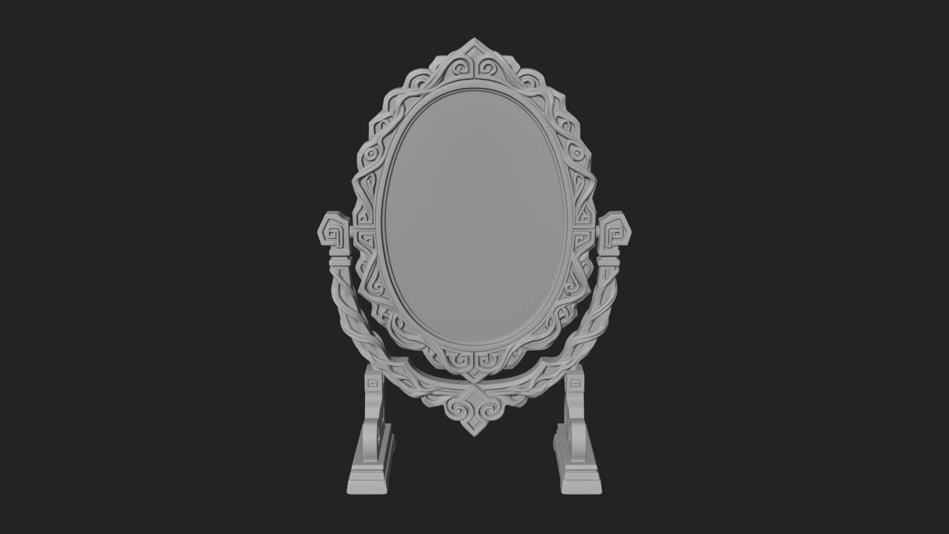 Ornate Standing Mirror Model Design 4 3D Print Model 3D Model