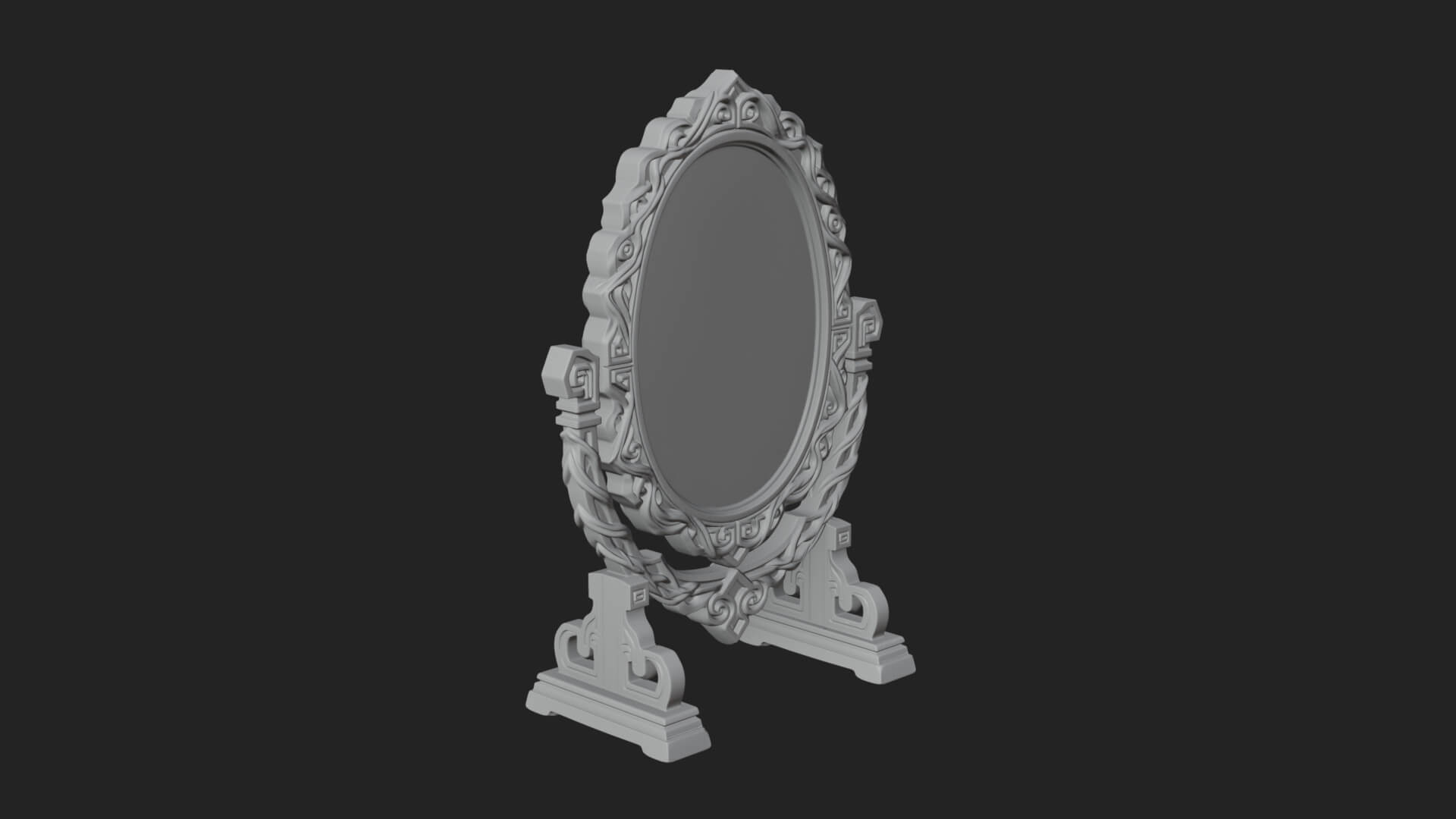 Ornate Standing Mirror Model Design 4 3D Print Model 3D Model