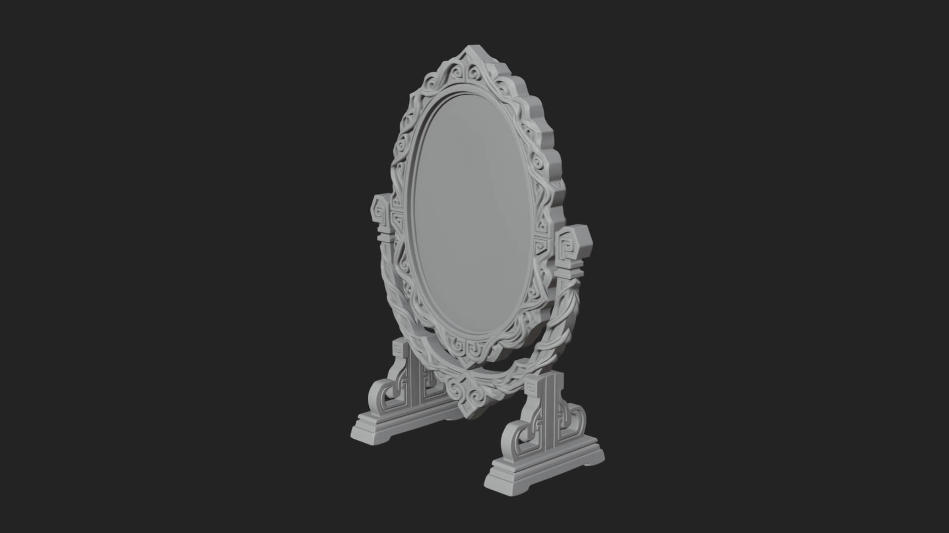 Ornate Standing Mirror Model Design 4 3D Print Model 3D Model