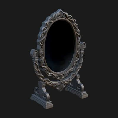 Ornate Standing Mirror Model Design 4 3D Print Model
