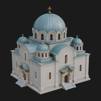 Orthodox Domed Temple Design 1 3D Print Model