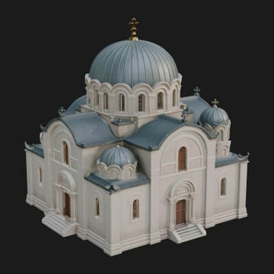 Orthodox Domed Temple Design 2 3D Print Model