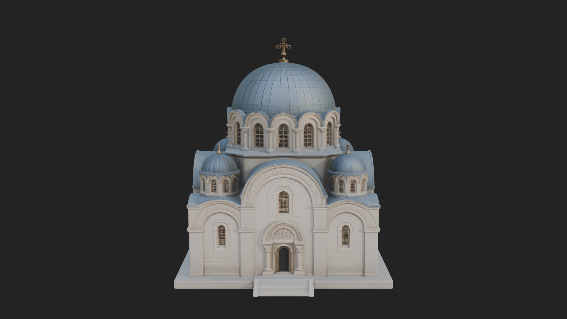 Orthodox Domed Temple Design 4 3D Print Model 3D Model