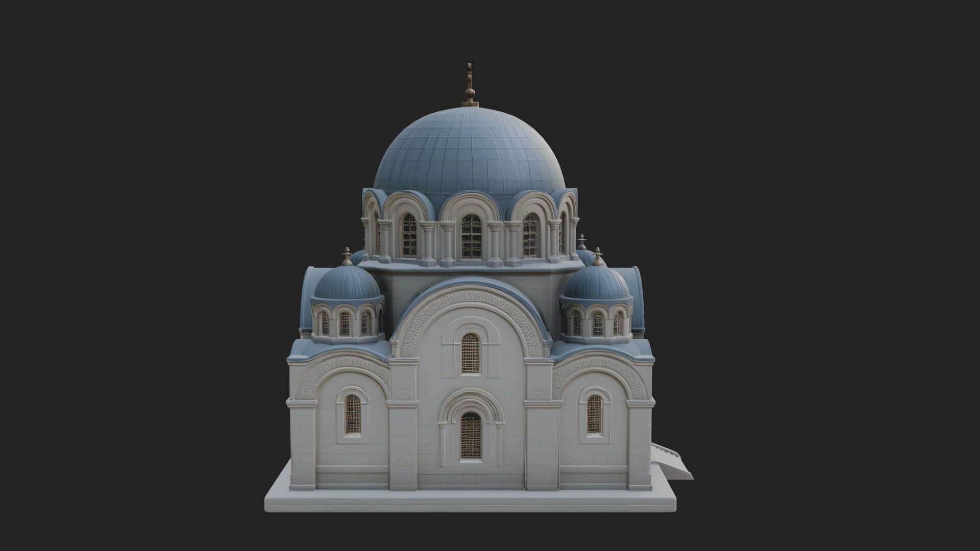 Orthodox Domed Temple Design 4 3D Print Model 3D Model