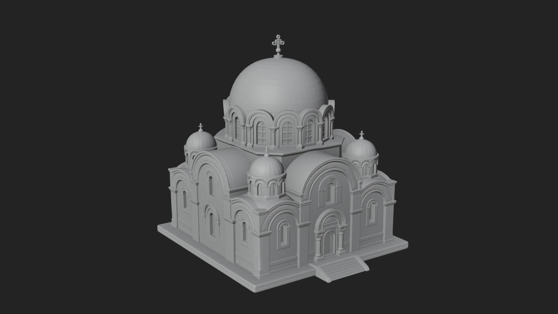 Orthodox Domed Temple Design 4 3D Print Model 3D Model
