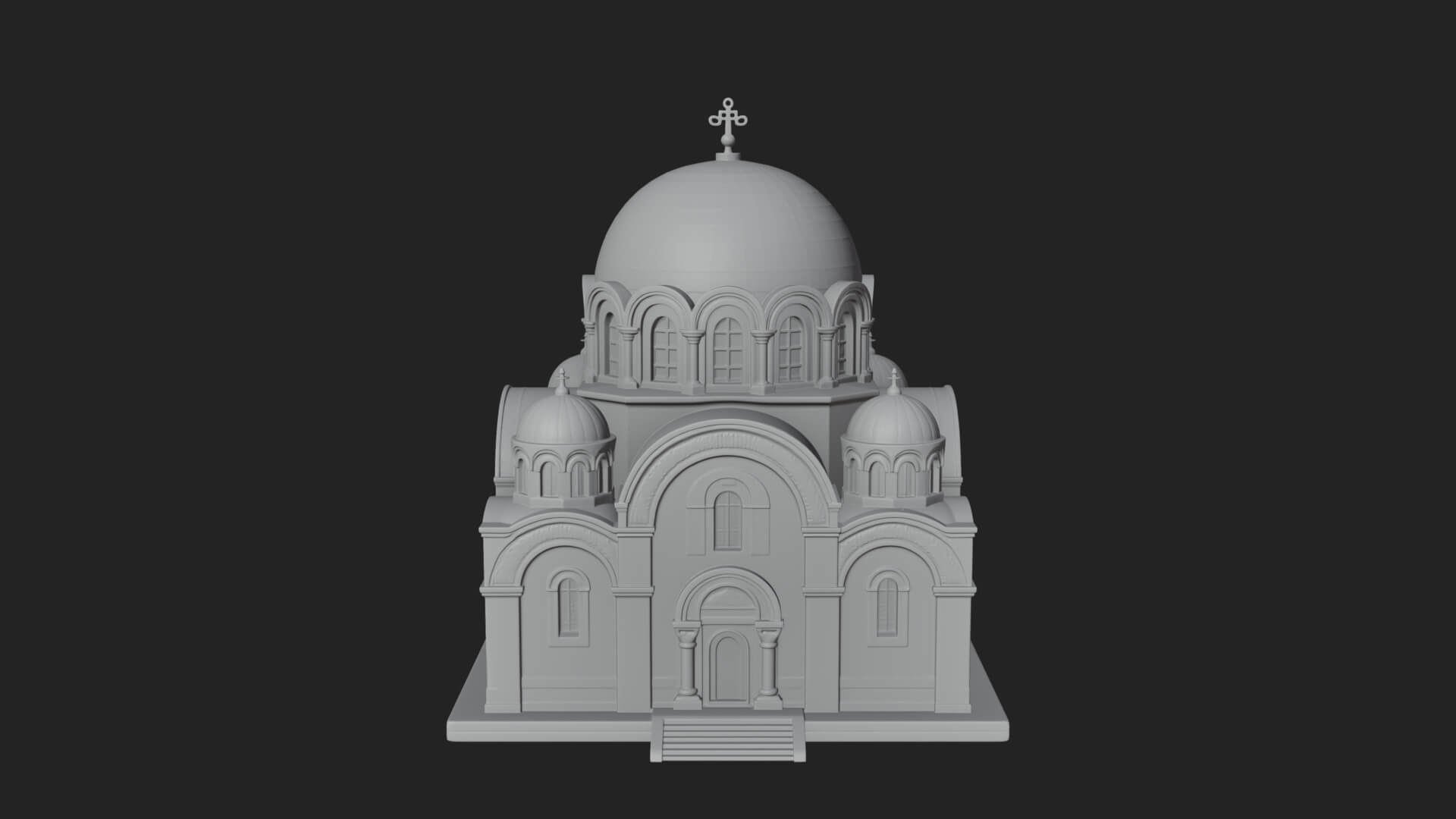 Orthodox Domed Temple Design 4 3D Print Model 3D Model