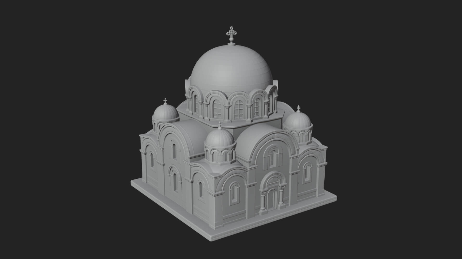 Orthodox Domed Temple Design 4 3D Print Model 3D Model