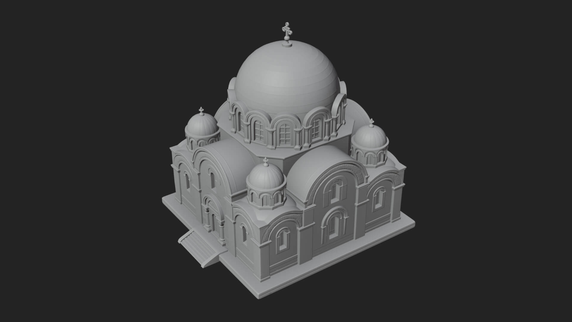 Orthodox Domed Temple Design 4 3D Print Model 3D Model