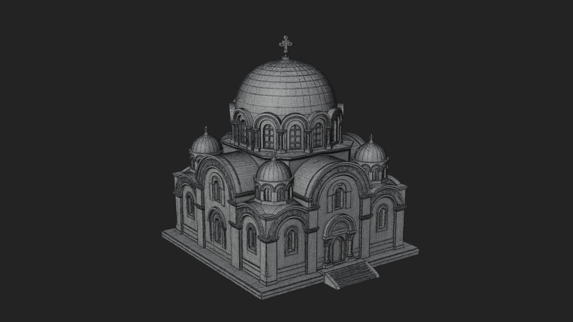 Orthodox Domed Temple Design 4 3D Print Model 3D Model