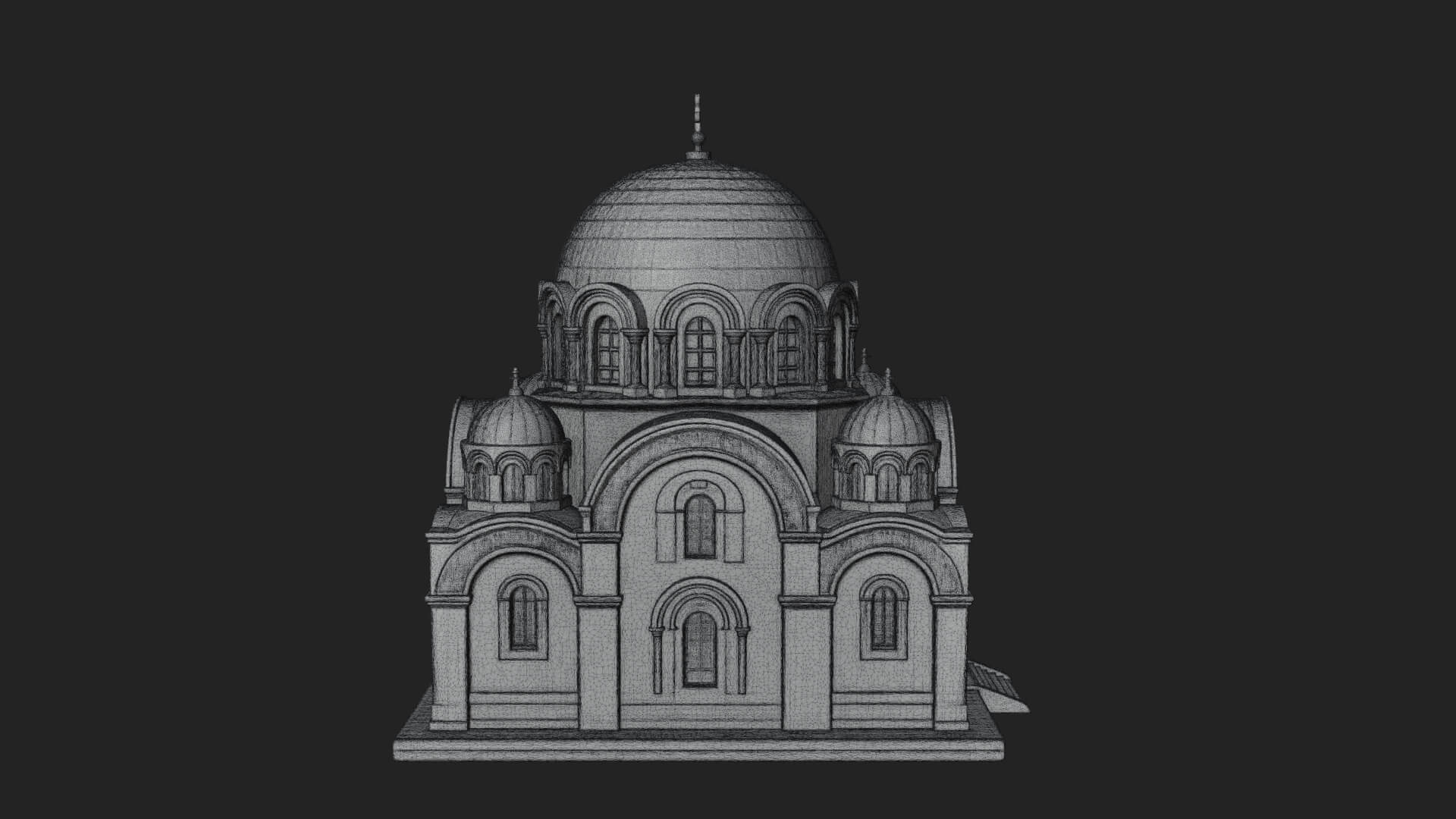 Orthodox Domed Temple Design 4 3D Print Model 3D Model