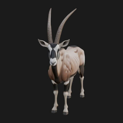Oryx Antelope Statue Design 1 3D Print Model