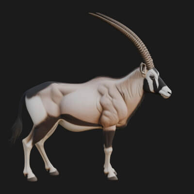 Oryx Antelope Statue Design 6 3D Print Model