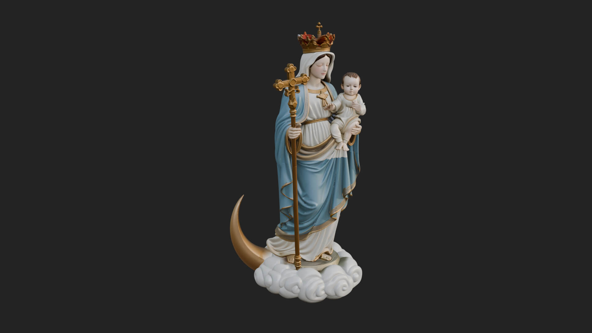 Our Lady of Grace Statue Design 10 3D Print Model 3D Model