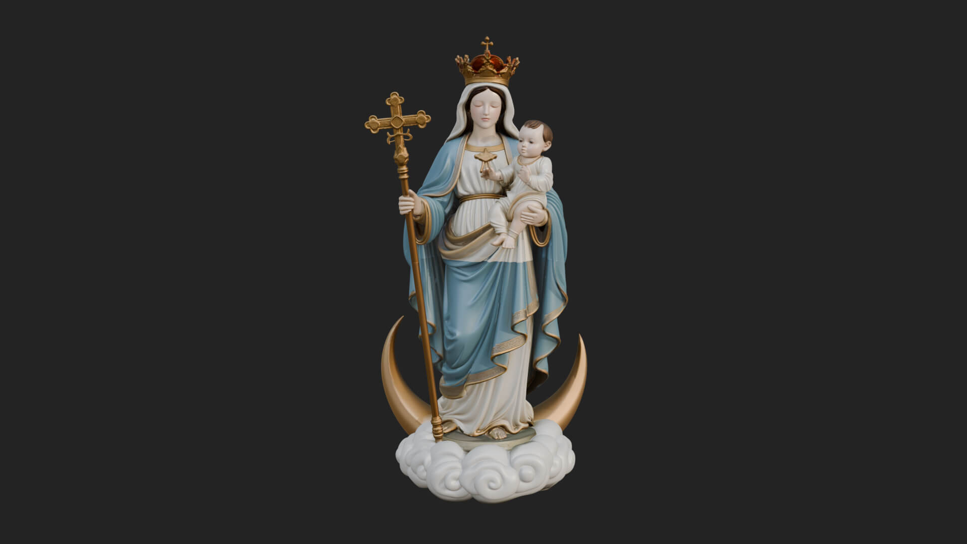 Our Lady of Grace Statue Design 10 3D Print Model 3D Model