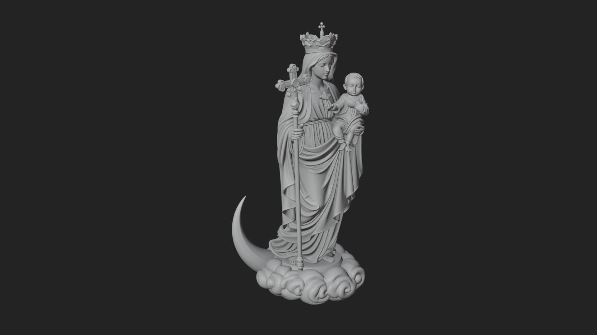 Our Lady of Grace Statue Design 10 3D Print Model 3D Model