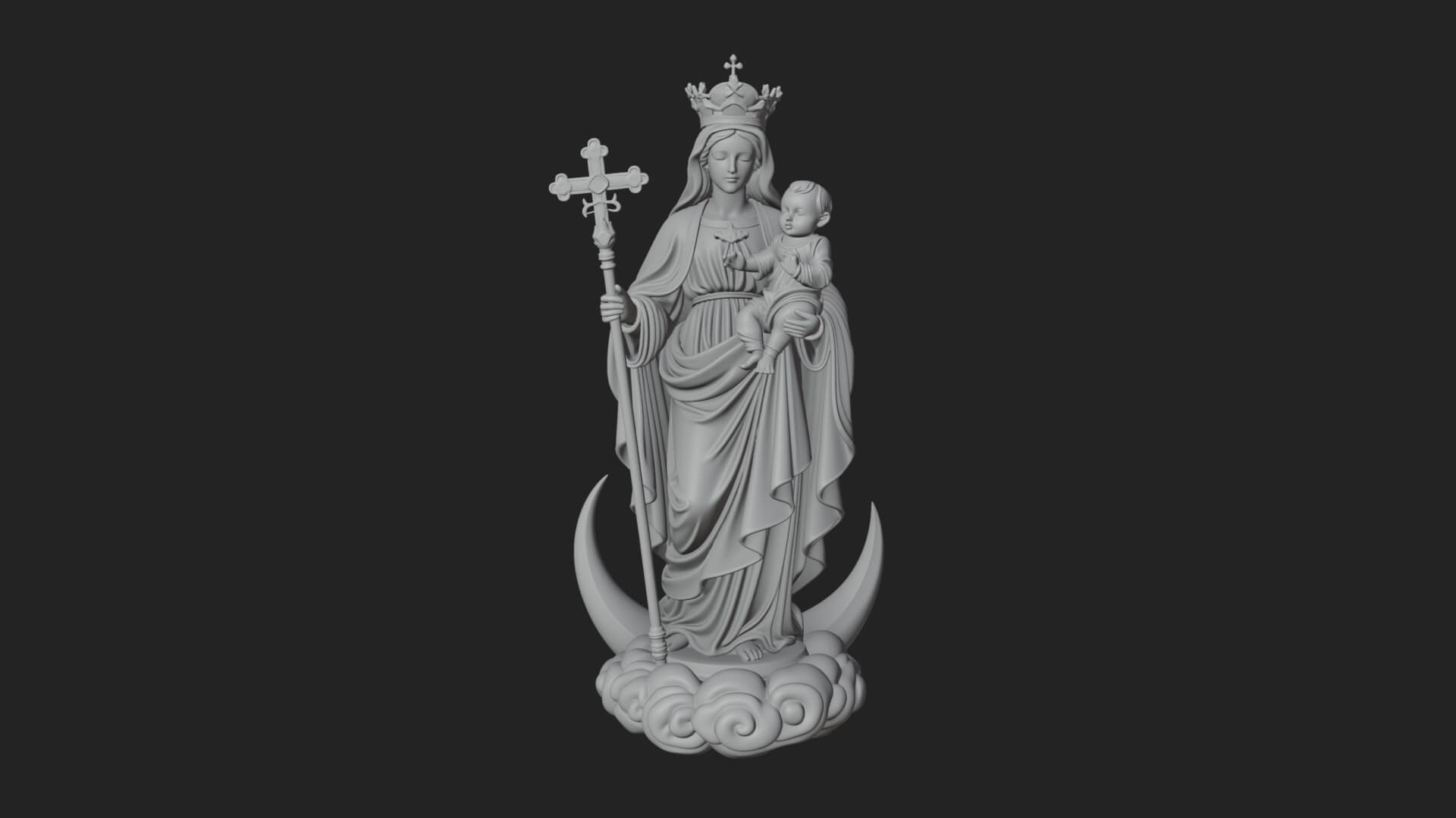 Our Lady of Grace Statue Design 10 3D Print Model 3D Model