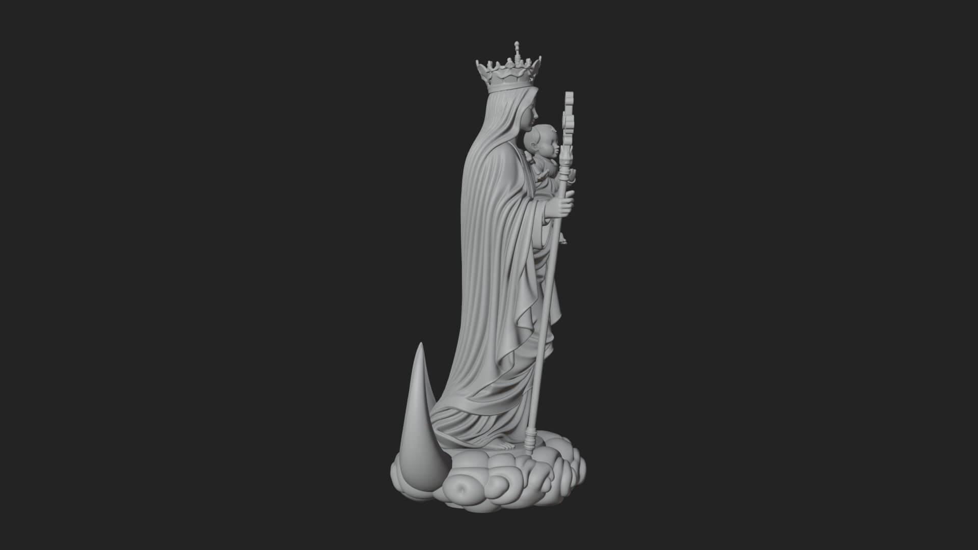 Our Lady of Grace Statue Design 10 3D Print Model 3D Model