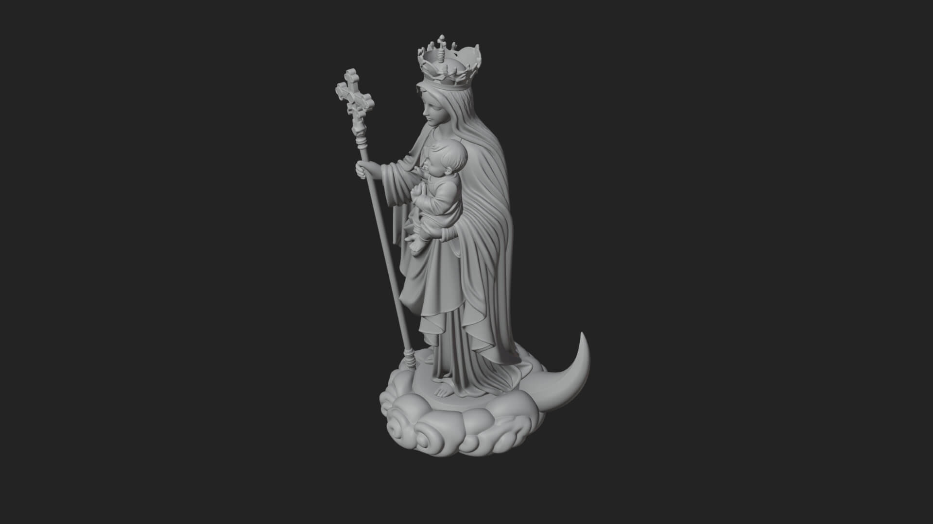 Our Lady of Grace Statue Design 10 3D Print Model 3D Model