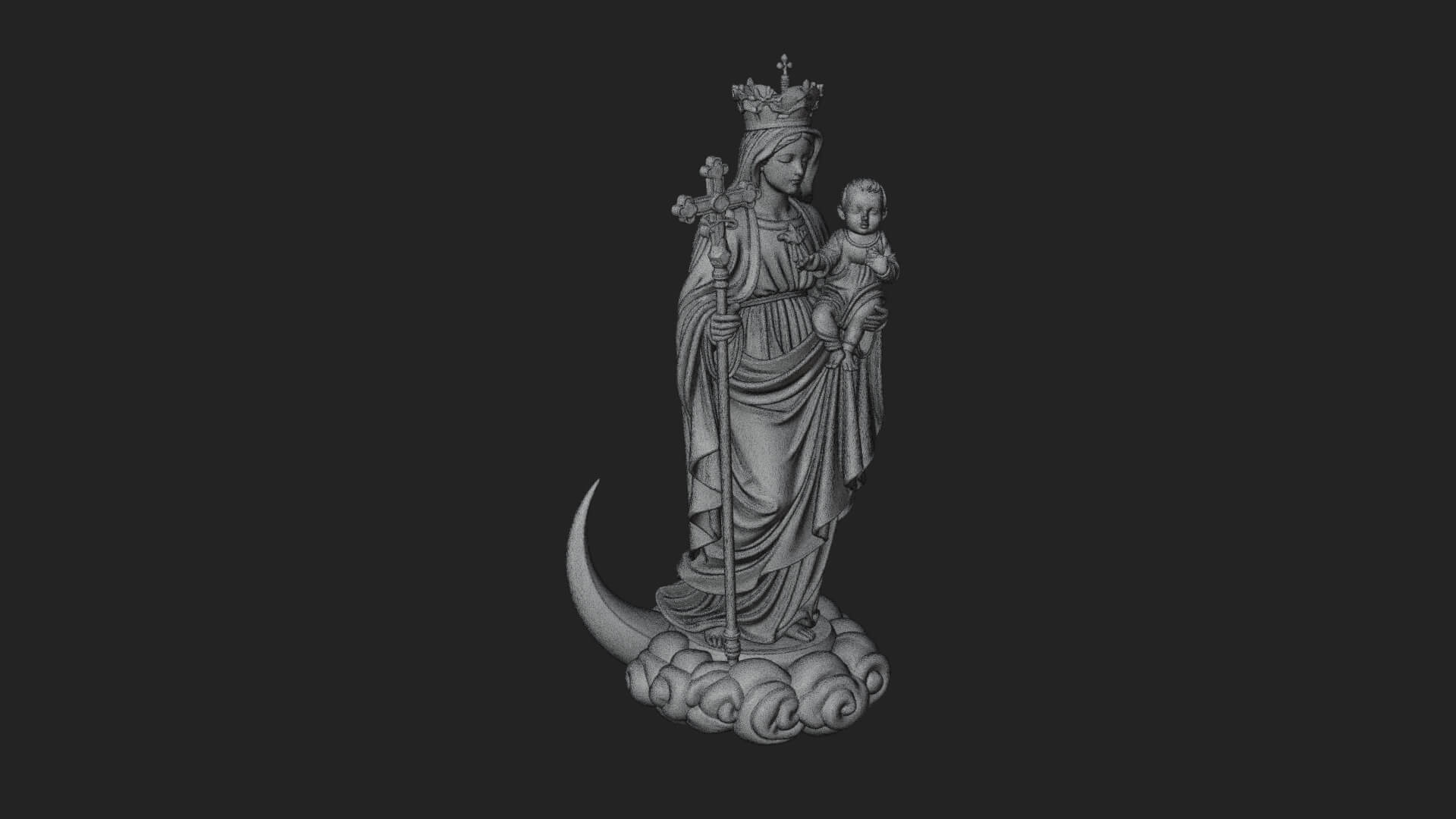 Our Lady of Grace Statue Design 10 3D Print Model 3D Model