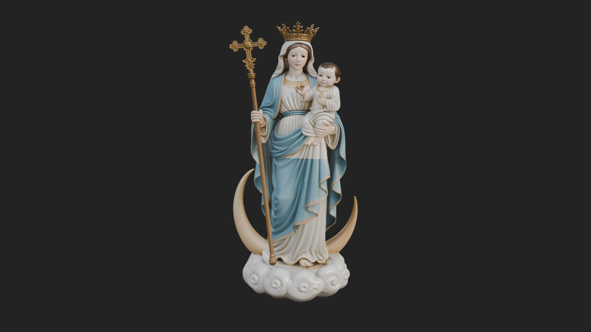 Our Lady of Grace Statue Design 11 3D Print Model 3D Model