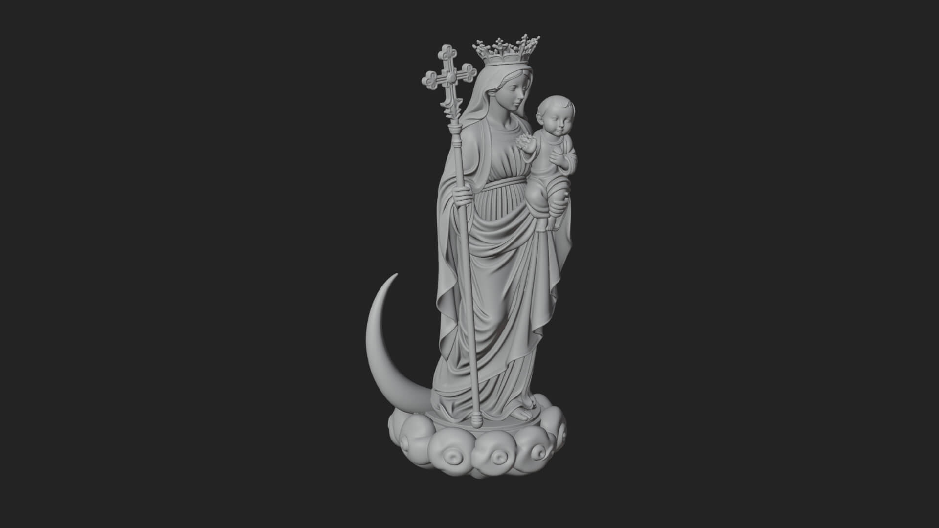 Our Lady of Grace Statue Design 11 3D Print Model 3D Model