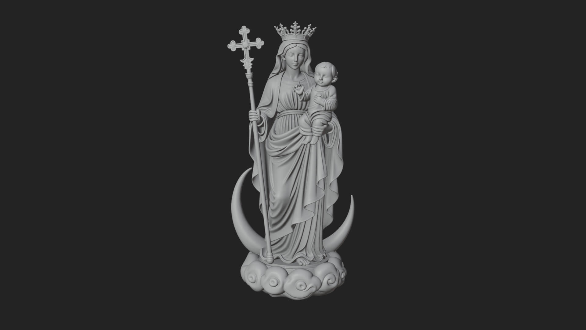 Our Lady of Grace Statue Design 11 3D Print Model 3D Model