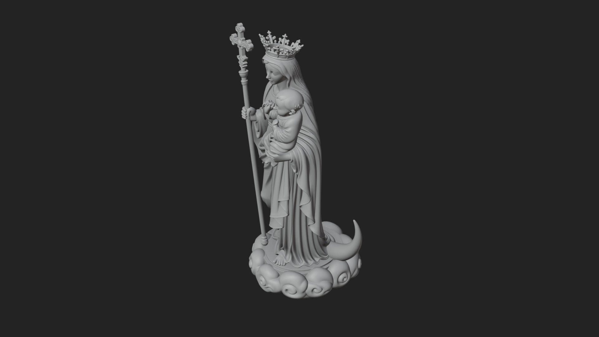 Our Lady of Grace Statue Design 11 3D Print Model 3D Model