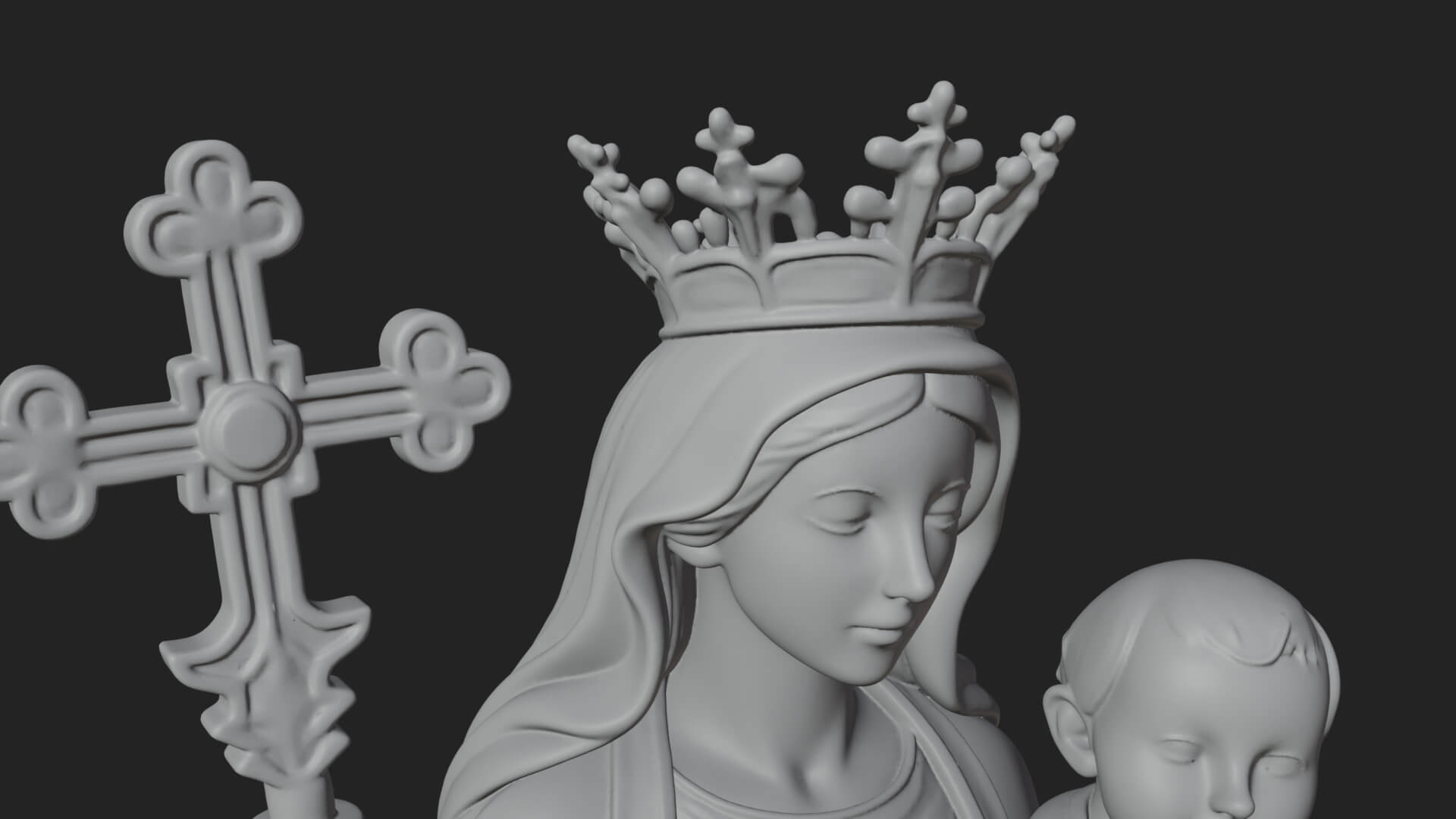 Our Lady of Grace Statue Design 11 3D Print Model 3D Model