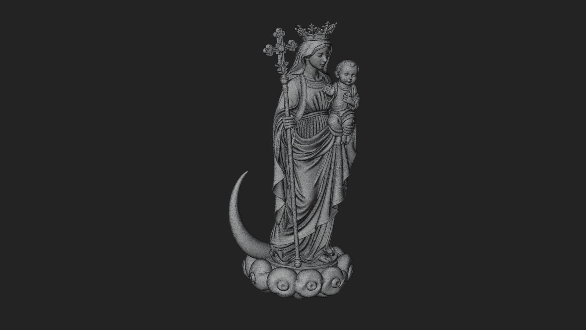 Our Lady of Grace Statue Design 11 3D Print Model 3D Model
