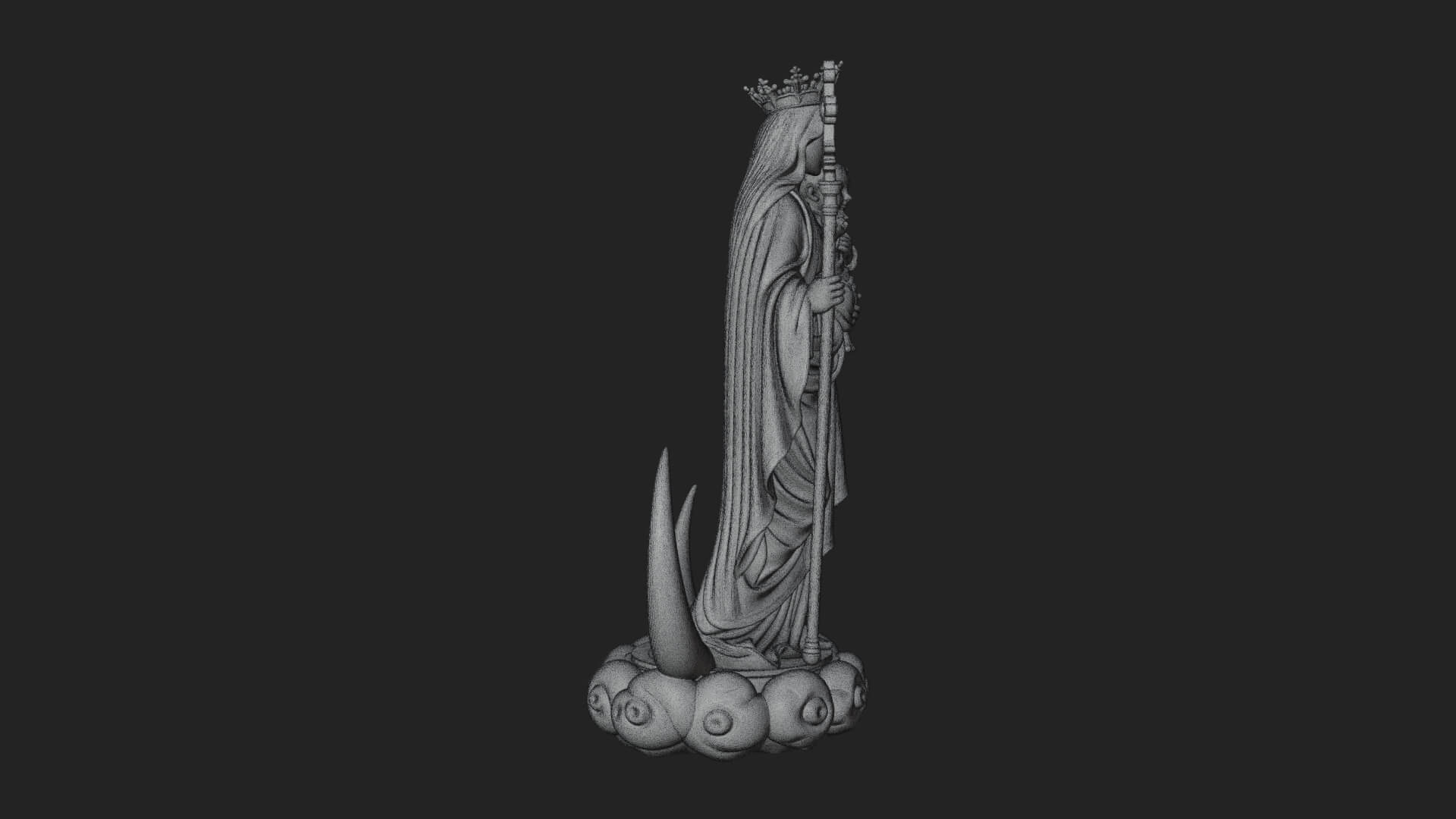 Our Lady of Grace Statue Design 11 3D Print Model 3D Model