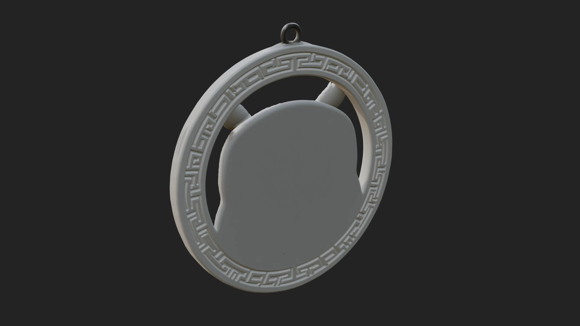 Owl Head Oval Relief Plaque Design 1 3D Print Model 3D Model