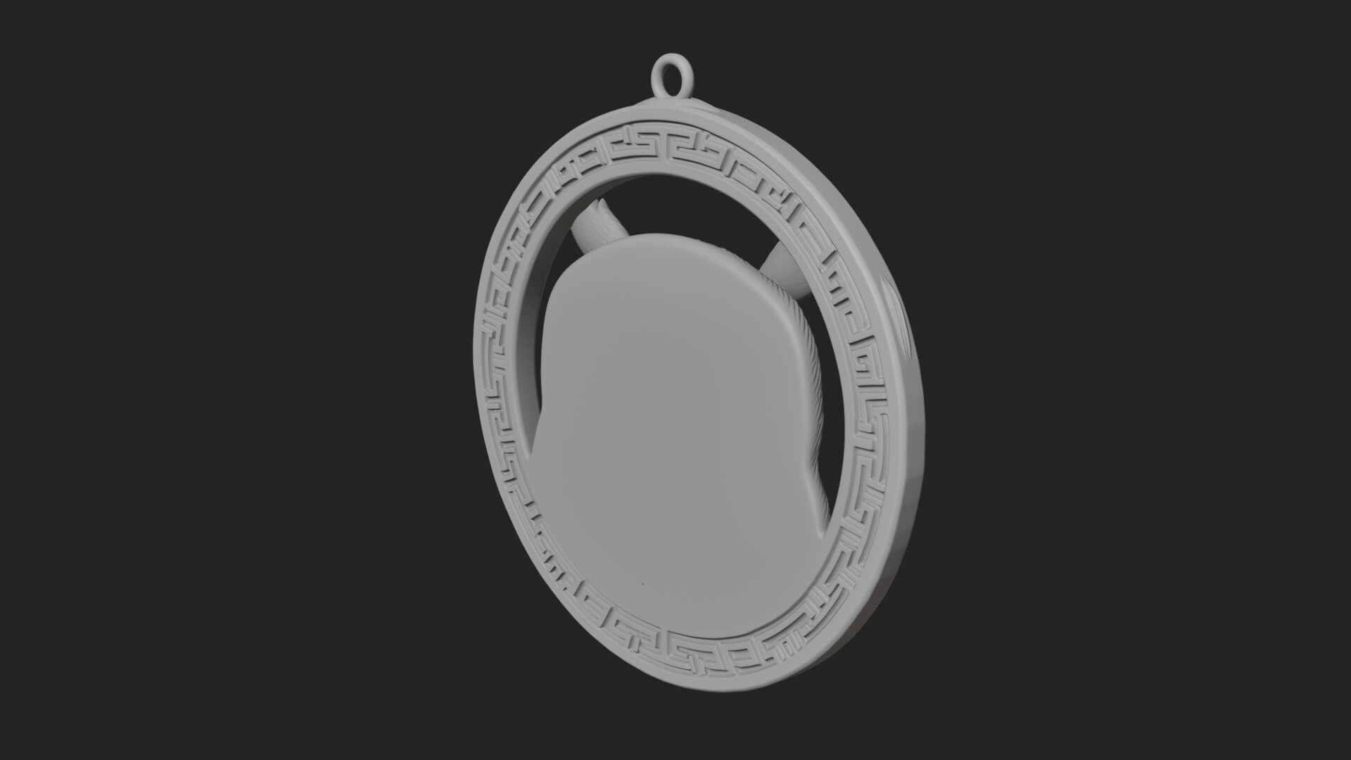 Owl Head Oval Relief Plaque Design 1 3D Print Model 3D Model