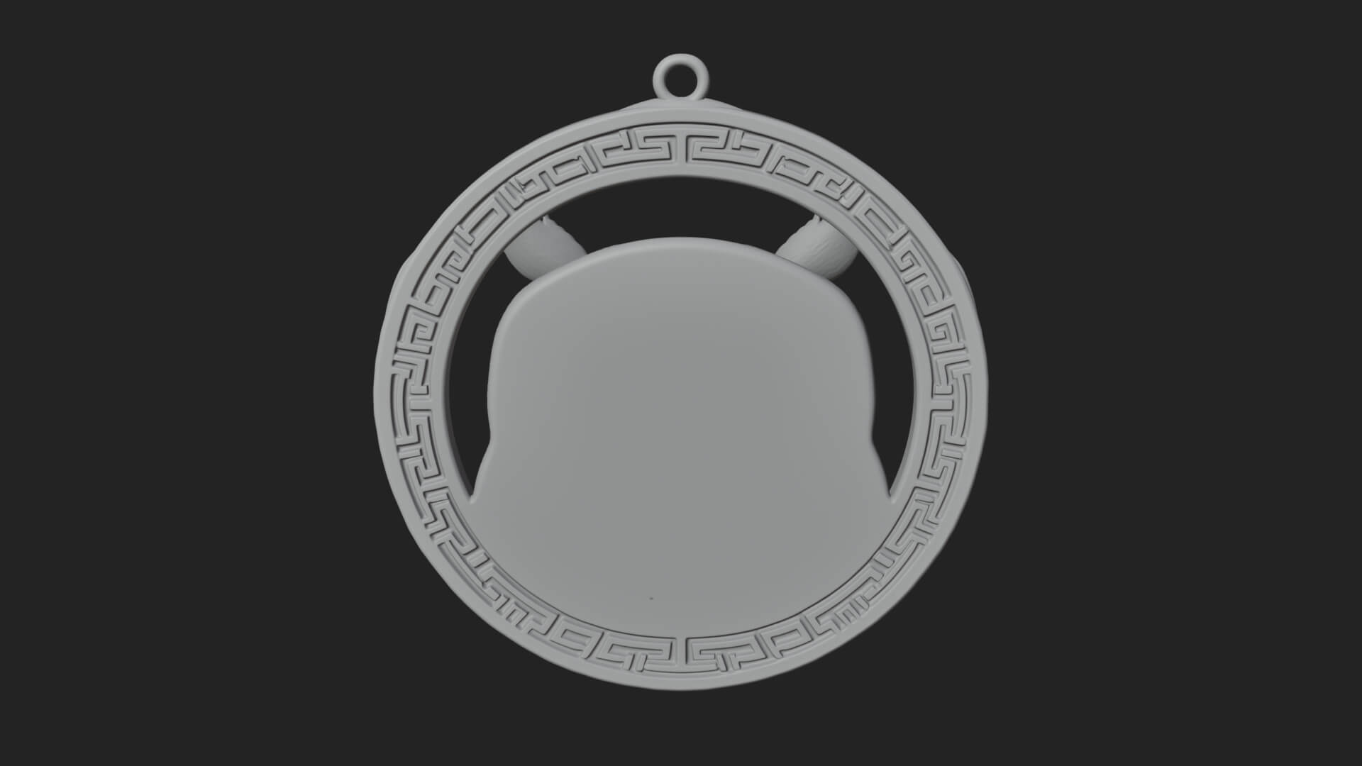 Owl Head Oval Relief Plaque Design 1 3D Print Model 3D Model