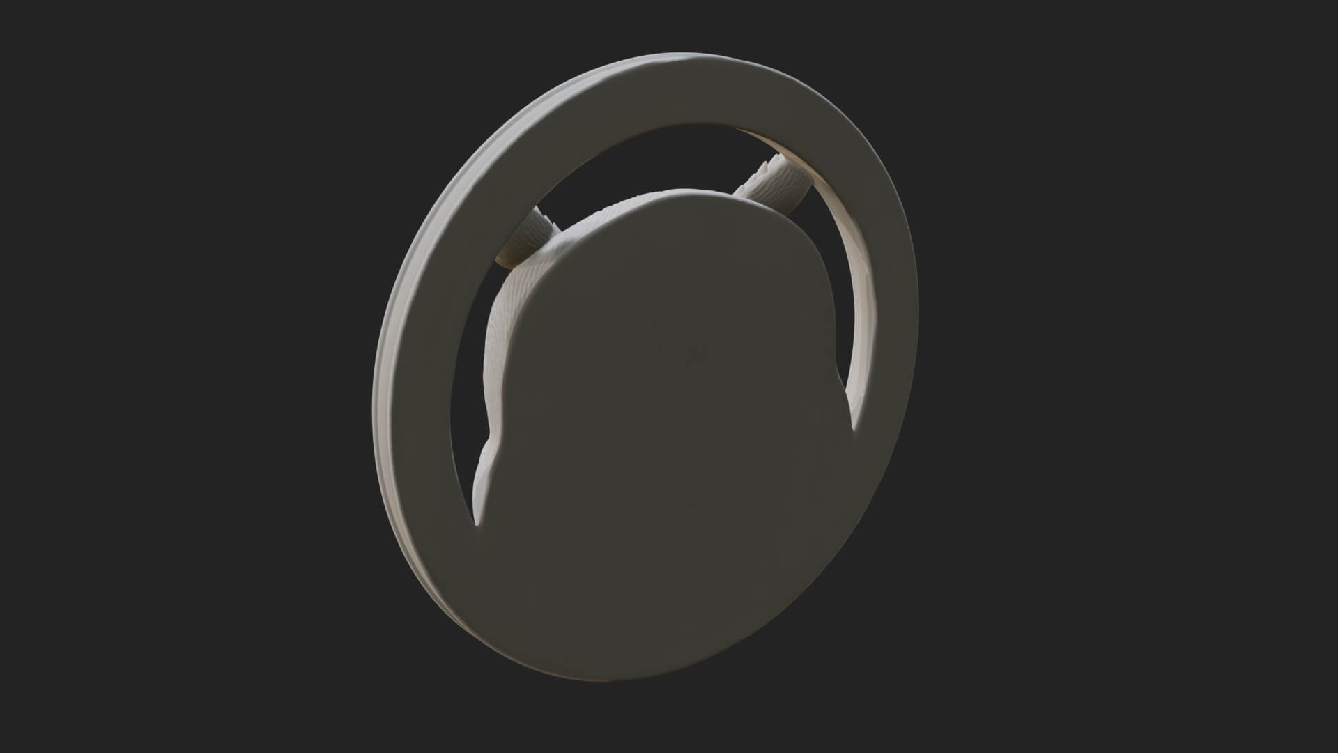 Owl Head Oval Relief Plaque Design 2 3D Print Model 3D Model