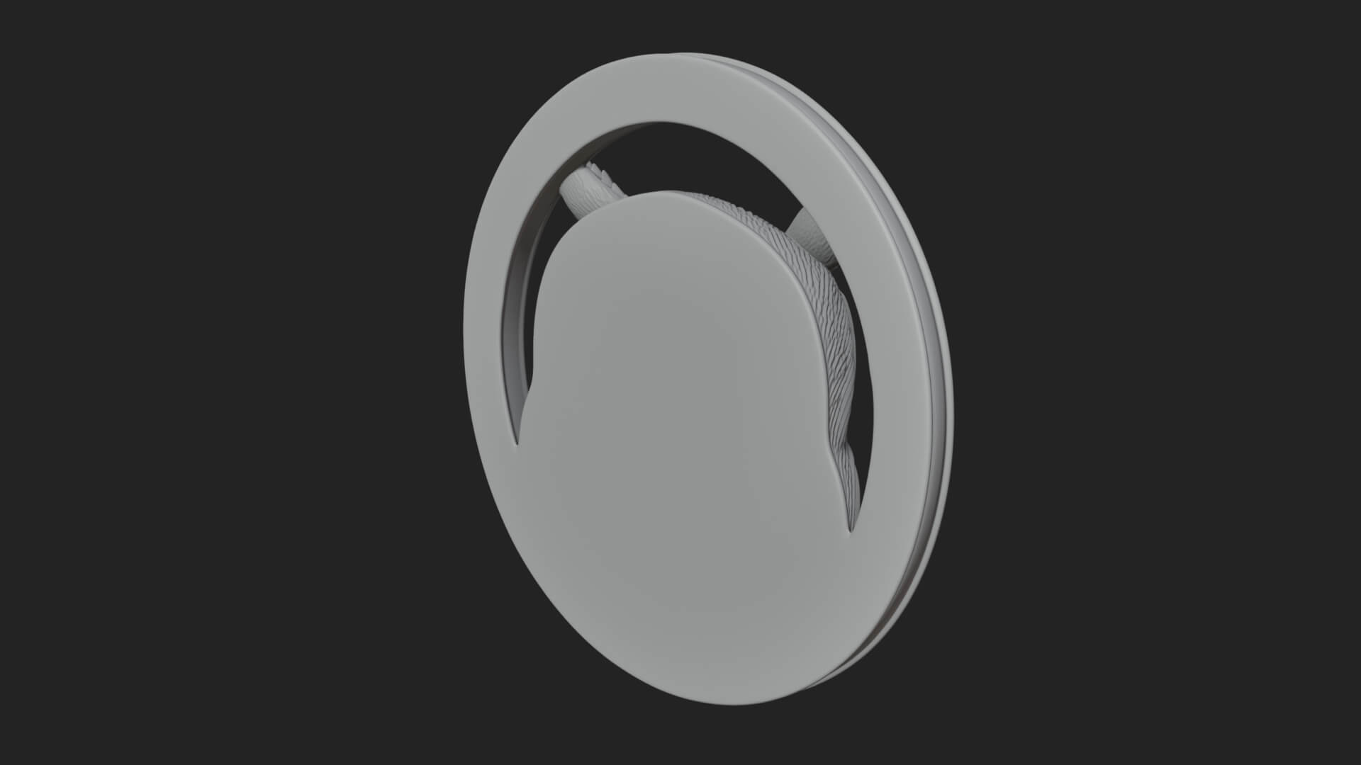 Owl Head Oval Relief Plaque Design 2 3D Print Model 3D Model