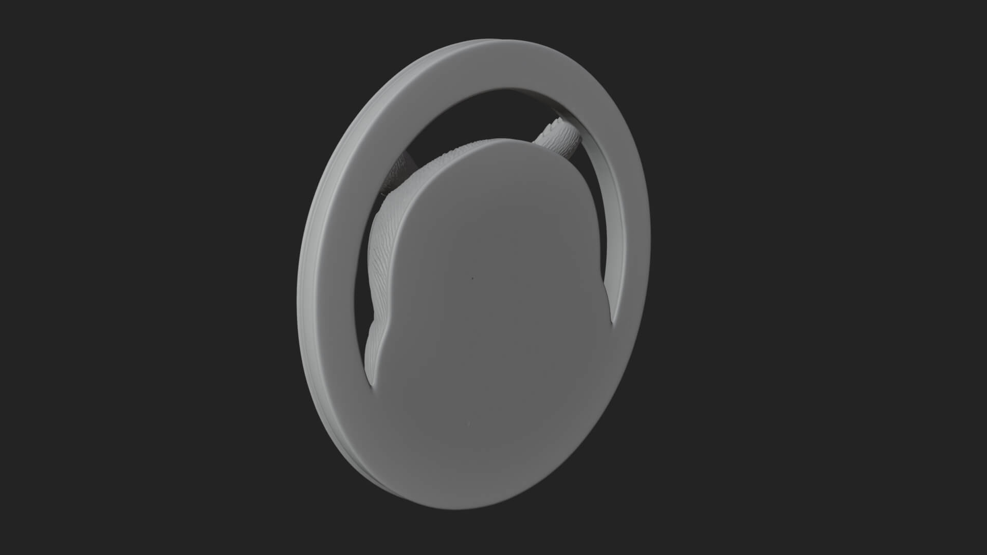 Owl Head Oval Relief Plaque Design 2 3D Print Model 3D Model