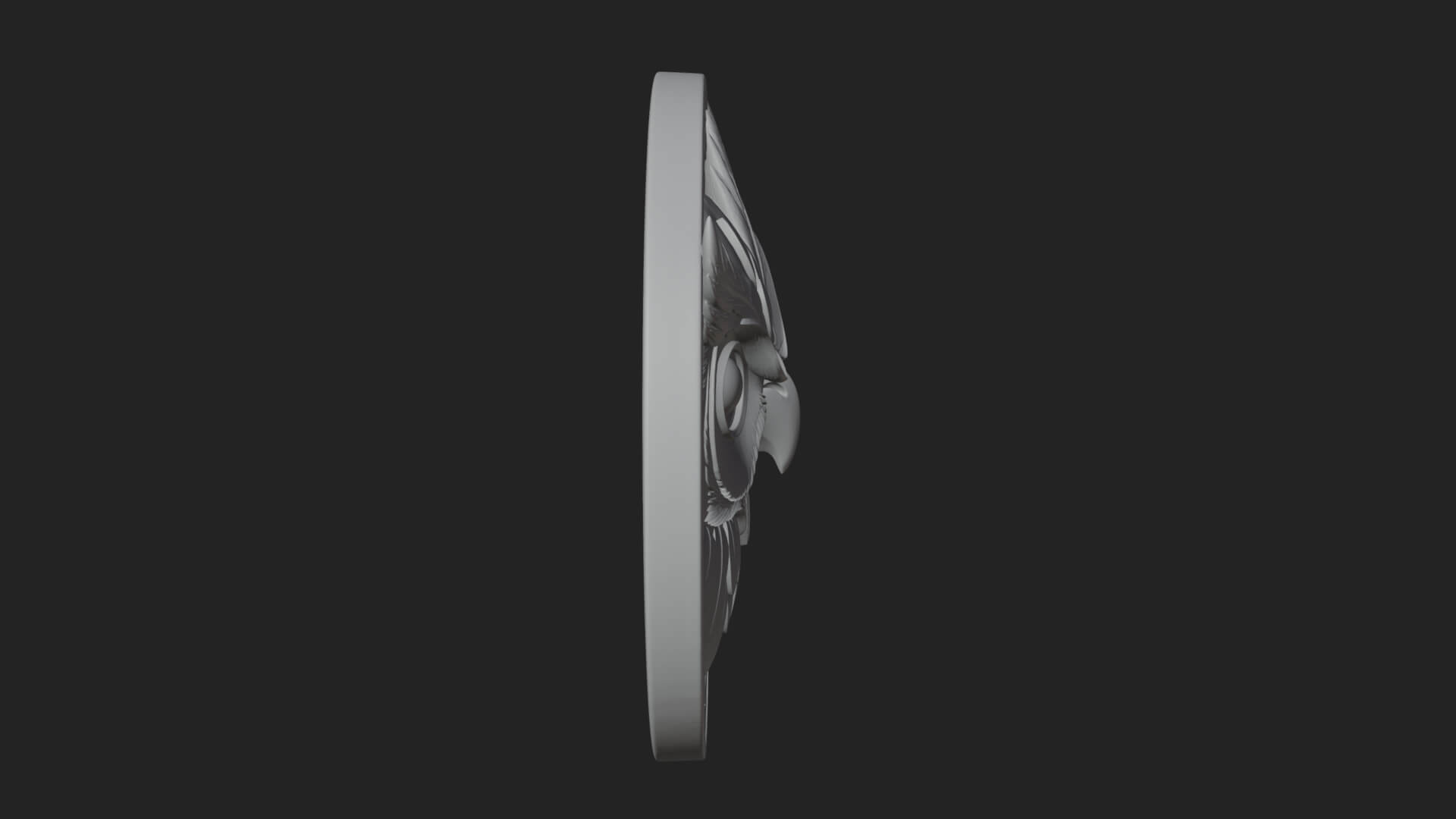 Owl Head Oval Relief Plaque Design 3 3D Print Model 3D Model